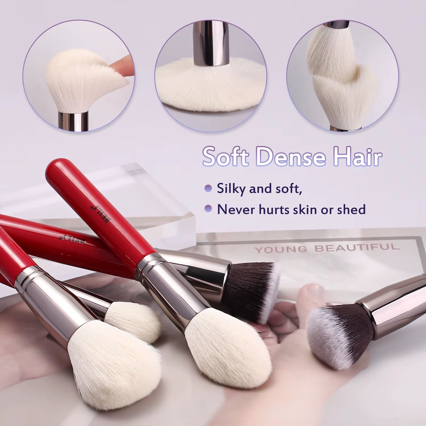 Red Natural Makeup Brushes Set 11-30Pcs Foundation Blending Powder Blush Eyebrow Professional Eyeshadow Brochas Maquillaje